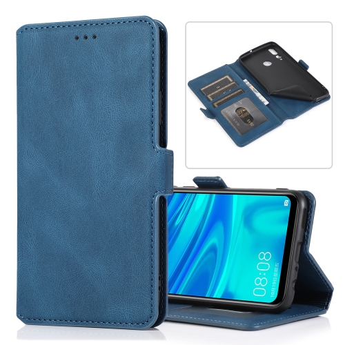 

For Huawei Enjoy 9s Retro Magnetic Closing Clasp Horizontal Flip Leather Case with Holder & Card Slots & Photo Frame & Wallet(Navy Blue)
