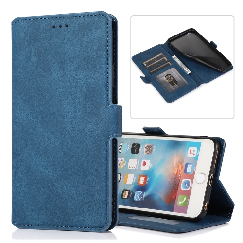 

For iPhone 6 Retro Magnetic Closing Clasp Horizontal Flip Leather Case with Holder & Card Slots & Photo Frame & Wallet(Navy Blue)