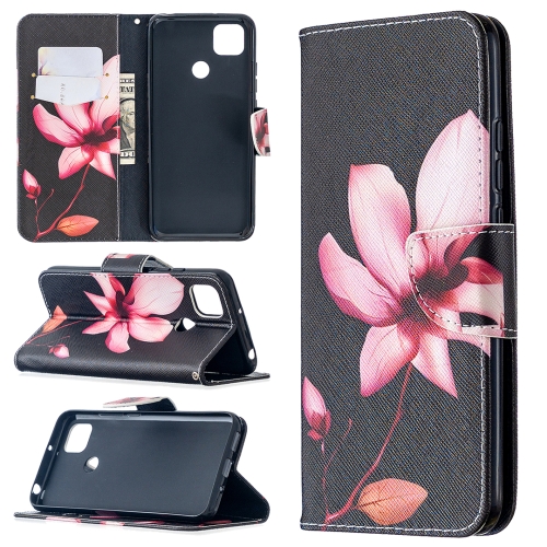 

For Xiaomi Redmi 9C Colored Drawing Pattern Horizontal Flip Leather Case with Holder & Card Slots & Wallet(Lotus)