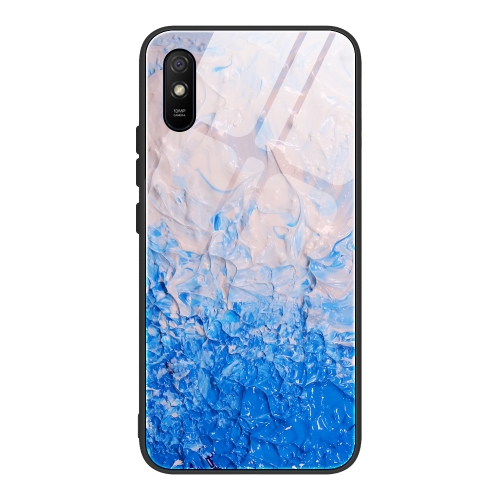 

For Xiaomi Redmi 9A Marble Pattern Glass Protective Case(DL07)