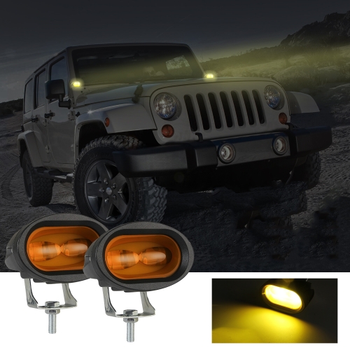 

2 PCS DC12-30V / 12W / 6000K Motorcycle Off-road ATV 4 inch LED Oval Lens Spotlight(Yellow Light)