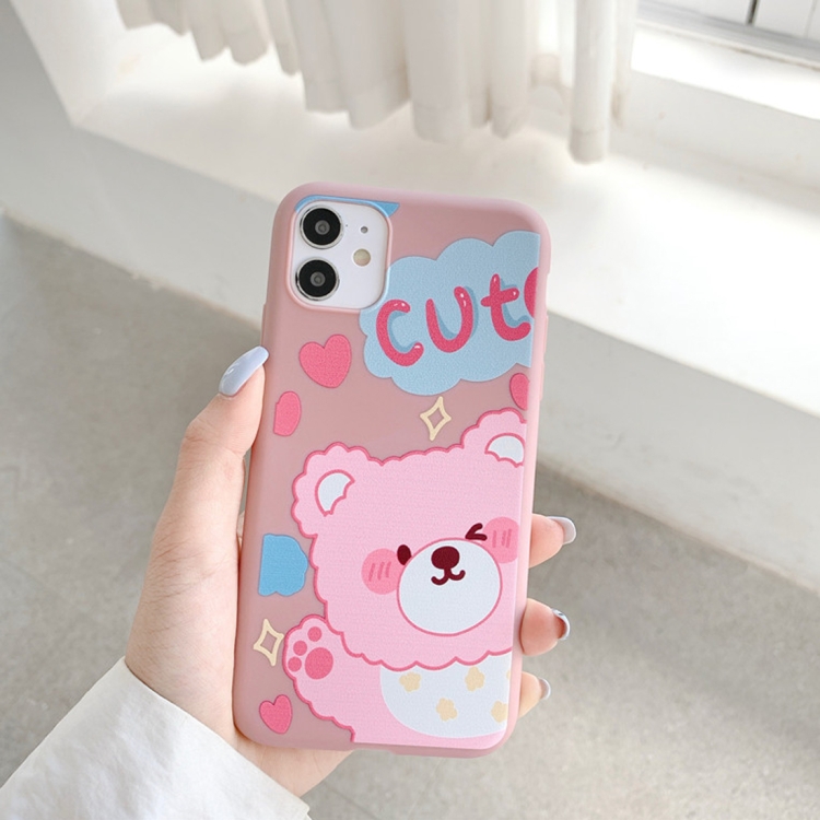

For iPhone 11 Cartoon Pattern TPU Protective Case(Bear)