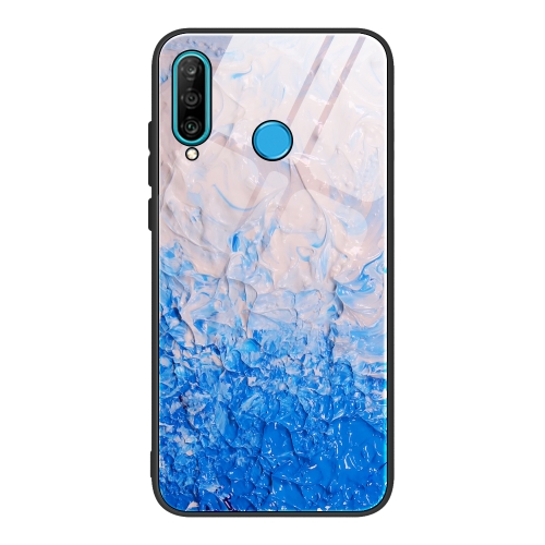 

For Huawei P30 lite / nova 4e Marble Pattern Glass Protective Case(DL07)