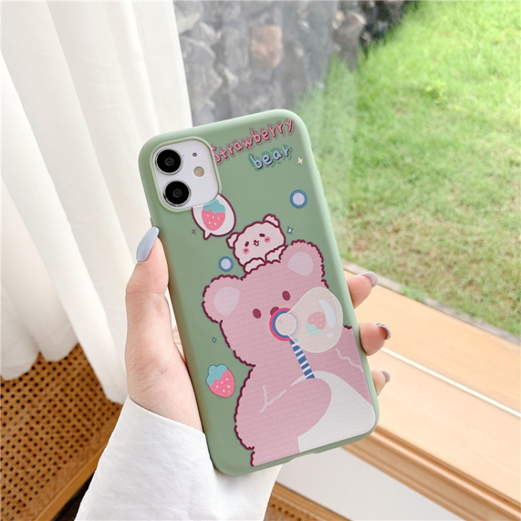 

For iPhone 11 Pro Cartoon Pattern TPU Protective Case(Bear)