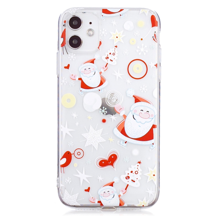 

For iPhone 11 Christmas Pattern TPU Protective Case(Happy Santa Claus)