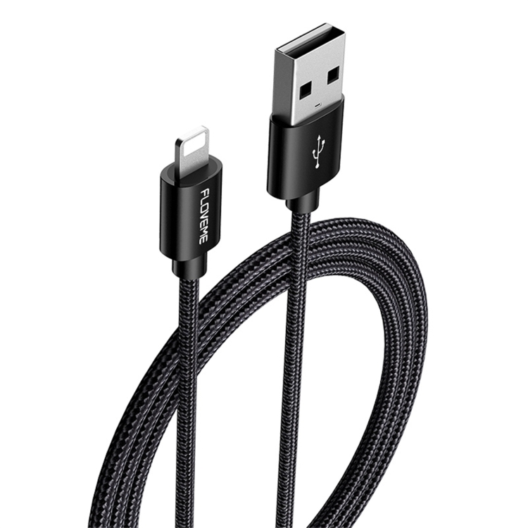 

FLOVEME YXF212396 8 Pin Nylon Braided Charging Data Cable, Length: 1m(Black)
