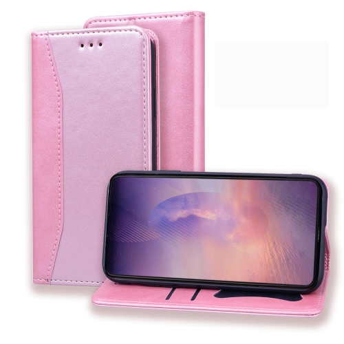 

For Samsung Galaxy Note20 Business Stitching Horizontal Flip Leather Case with Double Folding & Bracket & Card Slots & Photo Frame & Wallet(Rose Gold)