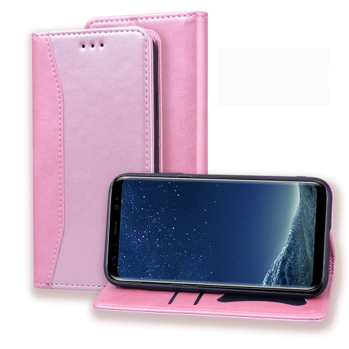 

For Samsung Galaxy S8+ Business Stitching Horizontal Flip Leather Case with Double Folding & Bracket & Card Slots & Photo Frame & Wallet(Rose Gold)