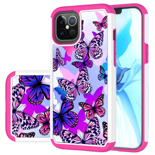 

For iPhone 12 Pro Max Coloured Drawing Pattern PU Skinny + TPU Protective Case(Butterfly)