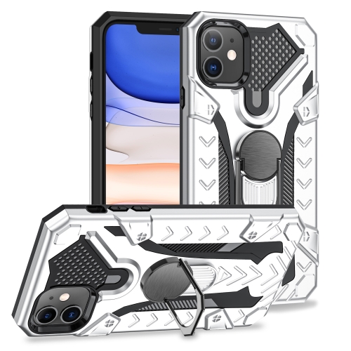 

For iPhone 11 Armor Knight Series 2 in 1 PC + TPU Protective Case with Ring Holder(Silver)