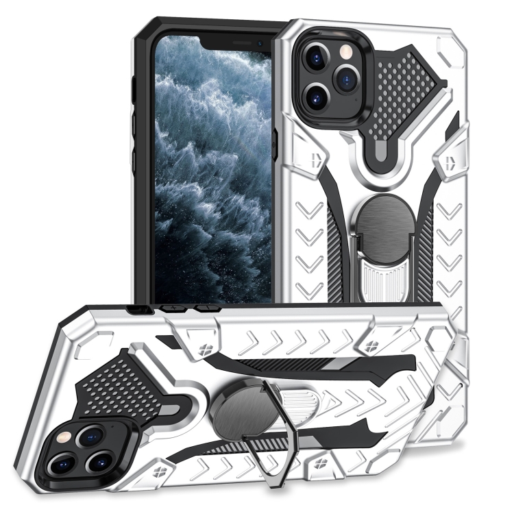 

For iPhone 11 Pro Max Armor Knight Series 2 in 1 PC + TPU Protective Case with Ring Holder(Silver)