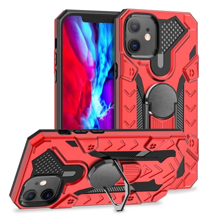

For iPhone 12 mini Iron Knight Series 2 in 1 PC + TPU Phone Case with Ring Holder(Red)