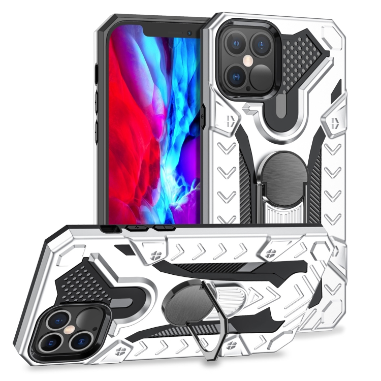 

For iPhone 12 Pro Max Iron Knight Series 2 in 1 PC + TPU Phone Case with Ring Holder(Silver)