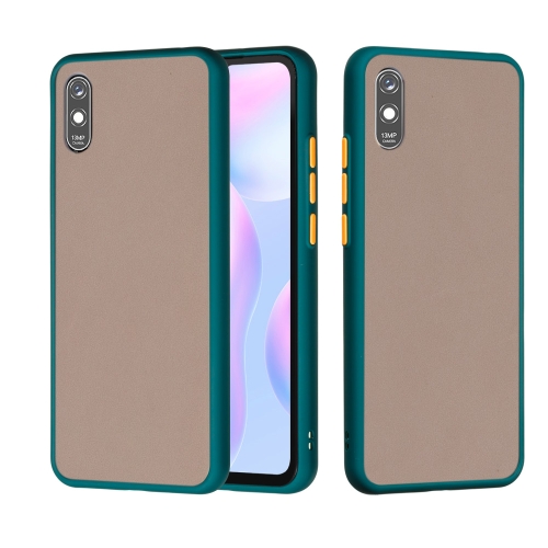 

For Xiaomi Redmi 9A Skin Hand Feeling Series Shockproof Frosted PC+ TPU Protective Case(Dark Green)