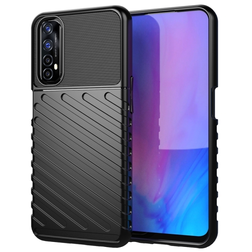 

For OPPO Realme 7 Thunderbolt Shockproof TPU Soft Case(Black)