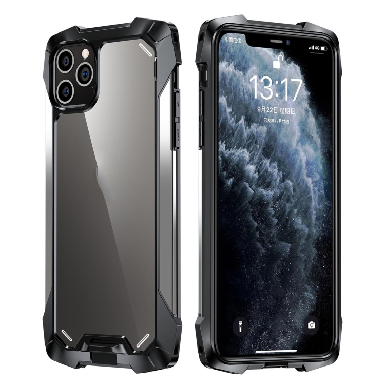 

For iPhone 12 mini R-JUST Metal Airbag Shockproof Protective Case(Silver)