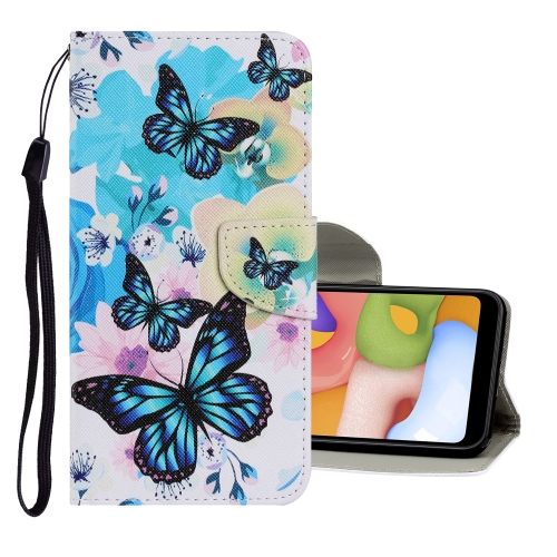 

For Samsung Galaxy A20 / A30 Coloured Drawing Pattern Horizontal Flip PU Leather Case with Holder & Card Slots & Wallet & Lanyard(Purple Butterfly)