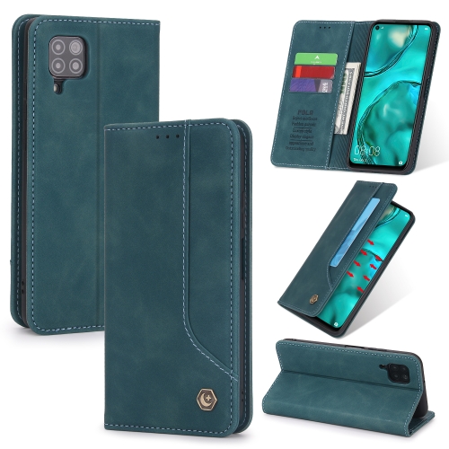 

For Huawei P40 Lite POLA 008 Series Retro Classic Magnetic Horizontal Flip Leather Case with Holder & Card Slots(Blue)