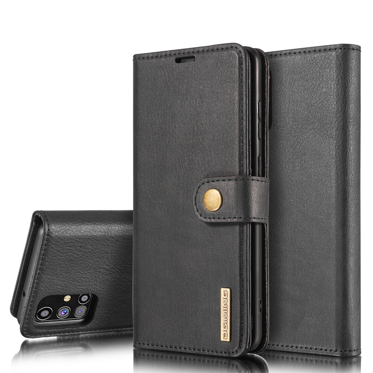 

For Samsung Galaxy M31s DG.MING Crazy Horse Texture Flip Detachable Magnetic Leather Case with Holder & Card Slots & Wallet(Black)