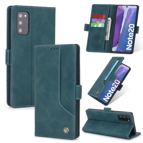 

For Samsung Galaxy Note20 POLA 008 Series Retro Classic Magnetic Horizontal Flip Leather Case with Holder & Card Slots(Blue)