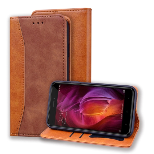 

For Xiaomi Redmi Note 4 / Note 4 X Business Stitching Horizontal Flip Leather Case with Double Folding & Bracket & Card Slots & Photo Frame & Wallet(Brown)