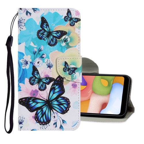 

For Xiaomi Redmi Note 8T Coloured Drawing Pattern Horizontal Flip PU Leather Case with Holder & Card Slots & Wallet & Lanyard(Purple Butterfly)