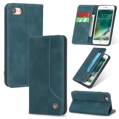 

For iPhone 8 / 7 / 6 POLA 008 Series Retro Magnetic Horizontal Flip Leather Case with Holder & Card Slots(Blue)