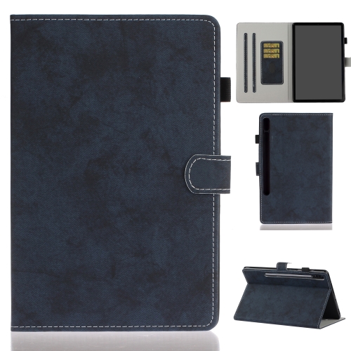 

For Samsung Galaxy Tab S7 11.0 T870 Marble Style Cloth Texture Leather Case with Bracket & Card Slot & Pen Slot & Anti Skid Strip(Dark Blue)