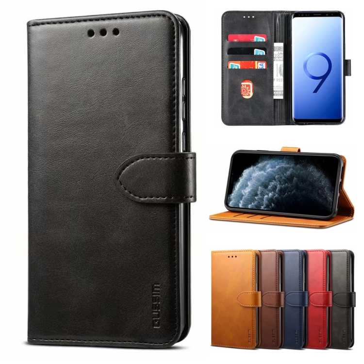 

For Samsung Galaxy A21s GUSSIM Business Style Horizontal Flip Leather Case with Holder & Card Slots & Wallet(Black)