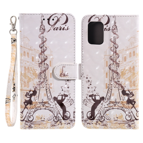 

For Samsung Galaxy A31 3D Painting Pattern Coloured Drawing Horizontal Flip PU Leather Case with Holder & Card Slots & Wallet(Eiffel Tower Couple)