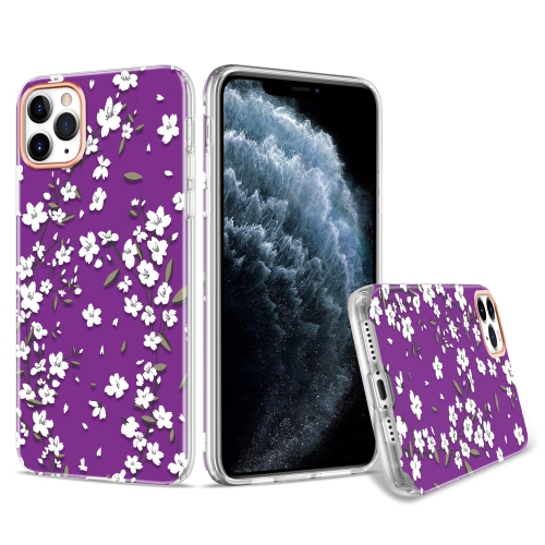 

For iPhone 11 Pro 3D Cherry Blossom Painted TPU Protective Case(Purple)