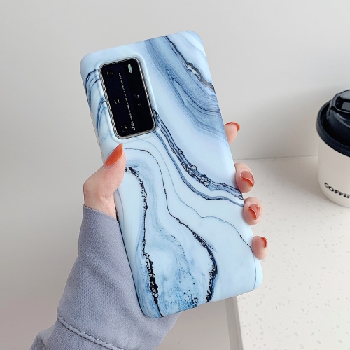 

For Huawei P40 Pro / P40 Pro+ Frosted Marble Pattern Soft TPU Protective Case(Flow Color Blue)