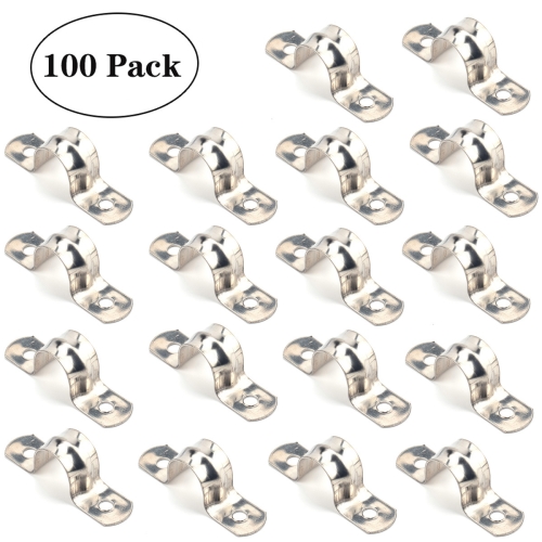 

100 PCS M16 304 Stainless Steel Hole Tube Clips U-tube Clamp Connecting Ring Hose Clamp