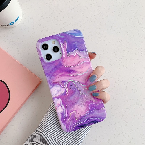 Sunsky For Iphone 12 Mini Laser Marble Pattern Tpu Protective Case Purple Marble