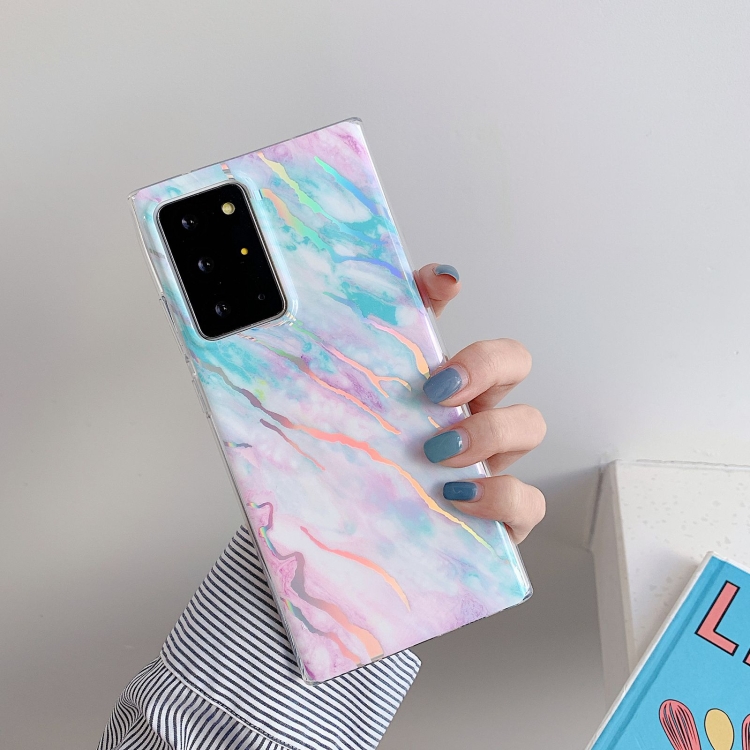 

For Samsung Galaxy Note 20 Laser Marble Pattern TPU Protective Case(Rainbow)