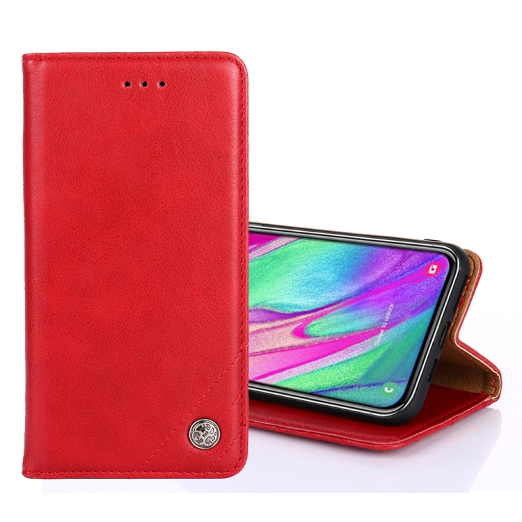 

For Samsung Galaxy A10e Non-Magnetic Retro Texture Horizontal Flip Leather Case with Holder & Card Slots & Wallet(Red)