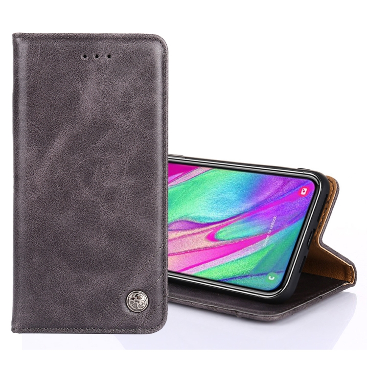 

For Samsung Galaxy Note20 Ultra Non-Magnetic Retro Texture Horizontal Flip Leather Case with Holder & Card Slots & Wallet(Grey)