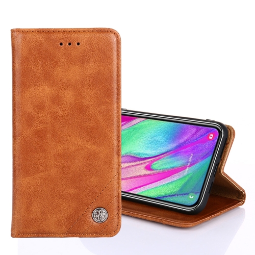 

For Samsung Galaxy Note20 Ultra Non-Magnetic Retro Texture Horizontal Flip Leather Case with Holder & Card Slots & Wallet(Brown)