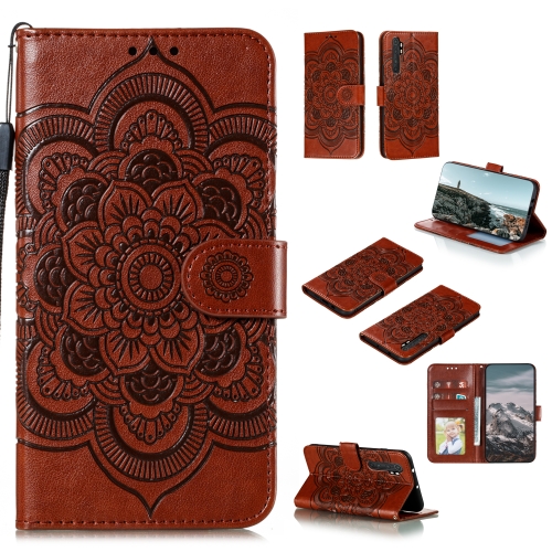 

For Xiaomi Mi Note10 Lite Mandala Embossing Pattern Horizontal Flip PU Leather Case with Holder & Card Slots & Walle & Lanyard(Brown)