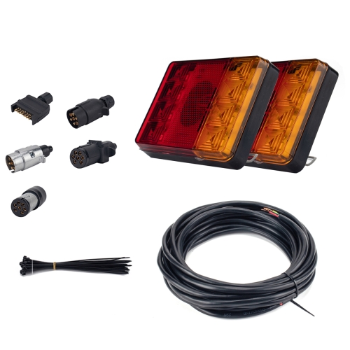 

2 PCS Trailer / Truck E-type Square Shape 8LEDs Tail Light Set
