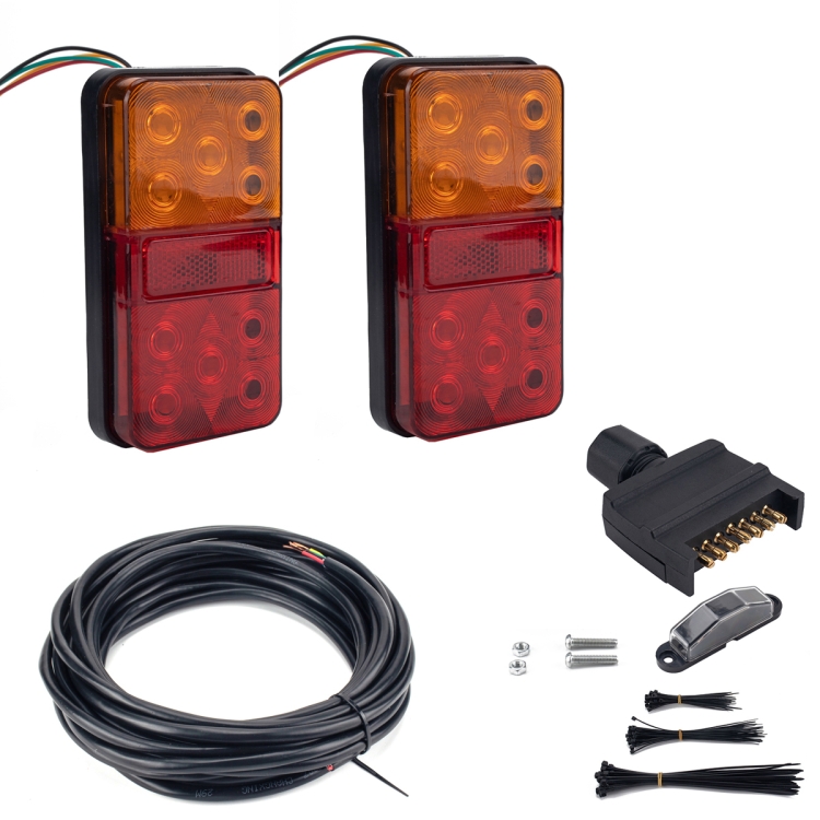 

2 PCS Trailer / Truck B-type Long Strip 10LEDs Tail Light with License Plate Light Set