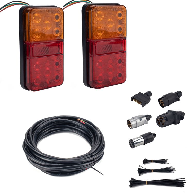 

2 PCS Trailer / Truck C-type Long Strip 10LEDs Tail Light Set