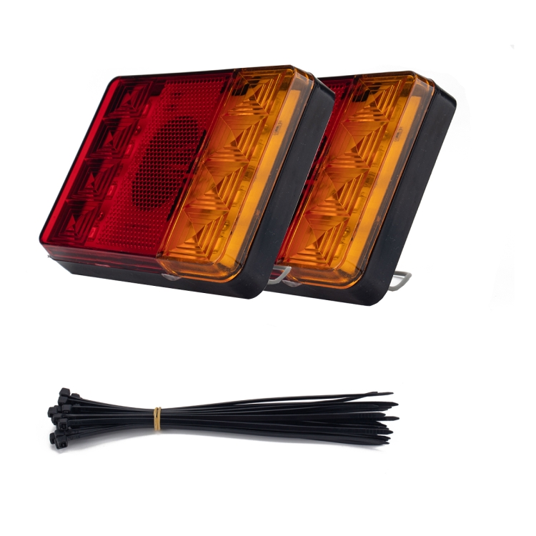 

2 PCS Trailer / Truck F-type Square Shape 8LEDs Tail Light Set