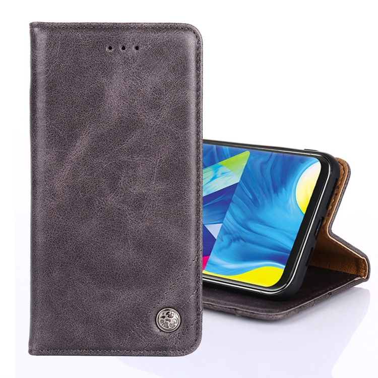 

For Samsung Galaxy A50 Non-Magnetic Retro Texture Horizontal Flip Leather Case with Holder & Card Slots & Wallet(Grey)