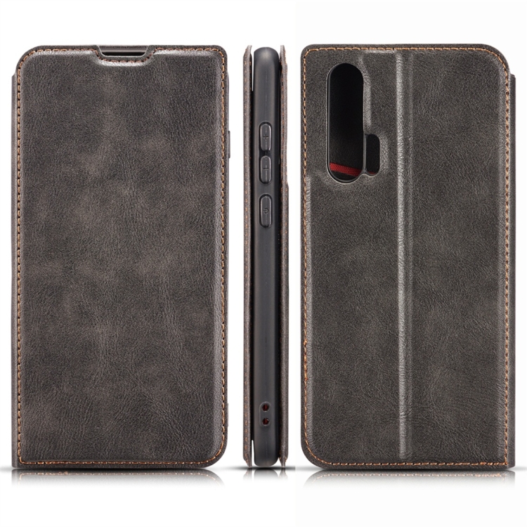 

For Huawei Honor 20 Retro Simple Ultra-thin Magnetic Horizontal Flip Leather Case, with Holder & Card Slots & Lanyard(Black)