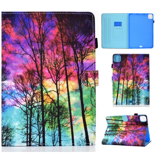 

For iPad Air (2020) 10.9 Colored Drawing Pattern Horizontal Flip PU Leather Case with Holder & Card Slot & Anti-skid Strip(Forest)