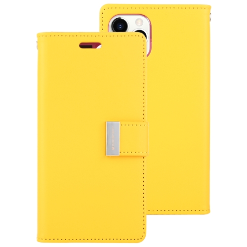 

For iPhone 12 Pro Max GOOSPERY RICH DIARY Crazy Horse Texture Horizontal Flip Leather Case with Holder & Card Slots & Wallet(Yellow)