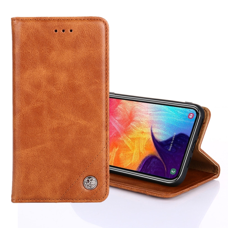 

For Samsung Galaxy M10 Non-Magnetic Retro Texture Horizontal Flip Leather Case with Holder & Card Slots & Wallet(Brown)