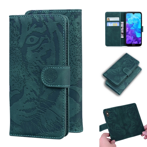 

For Huawei Y5 (2019) / Honor 8S Tiger Embossing Pattern Horizontal Flip Leather Case with Holder & Card Slots & Wallet(Green)