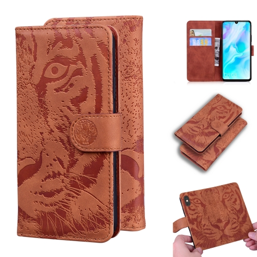 

For Huawei P30 Lite / nova 4e Tiger Embossing Pattern Horizontal Flip Leather Case with Holder & Card Slots & Wallet(Brown)